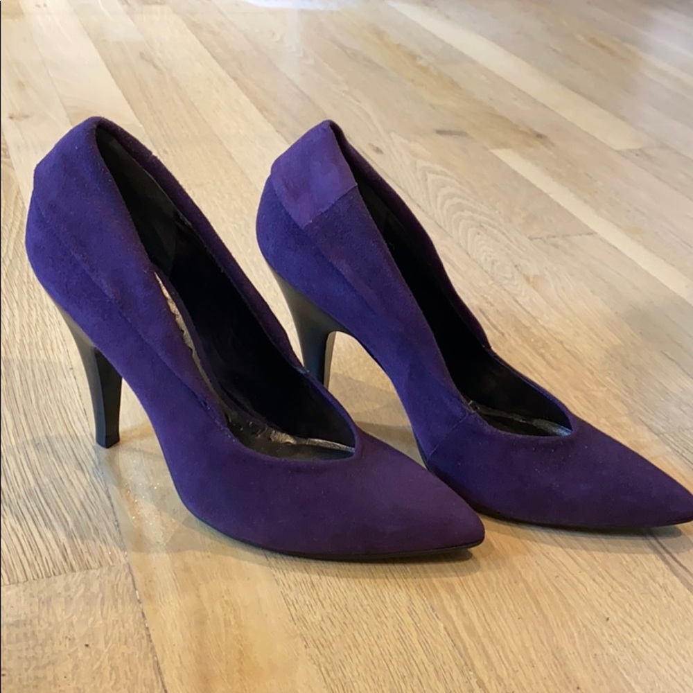 BSBGirls Suede Purple Pointy Toe Pumps 7